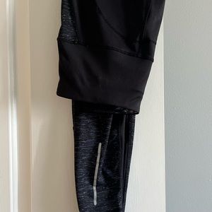 High-waisted black and patterned leggings